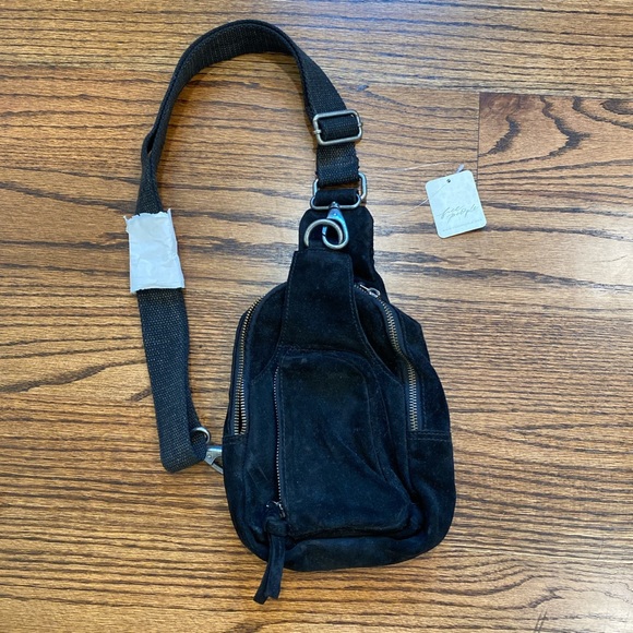 black suede satchel from free people!! - Picture 1 of 6